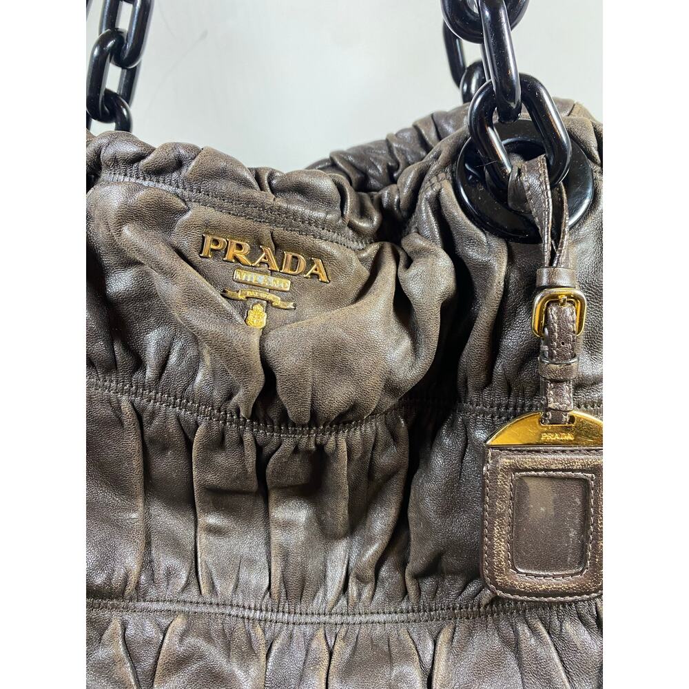 Prada Nappa Gaufre Chain Tote Bag Black - Picture 3 of 10